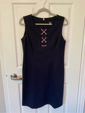 Tommy Hilfiger Navy Lace-Up Dress
